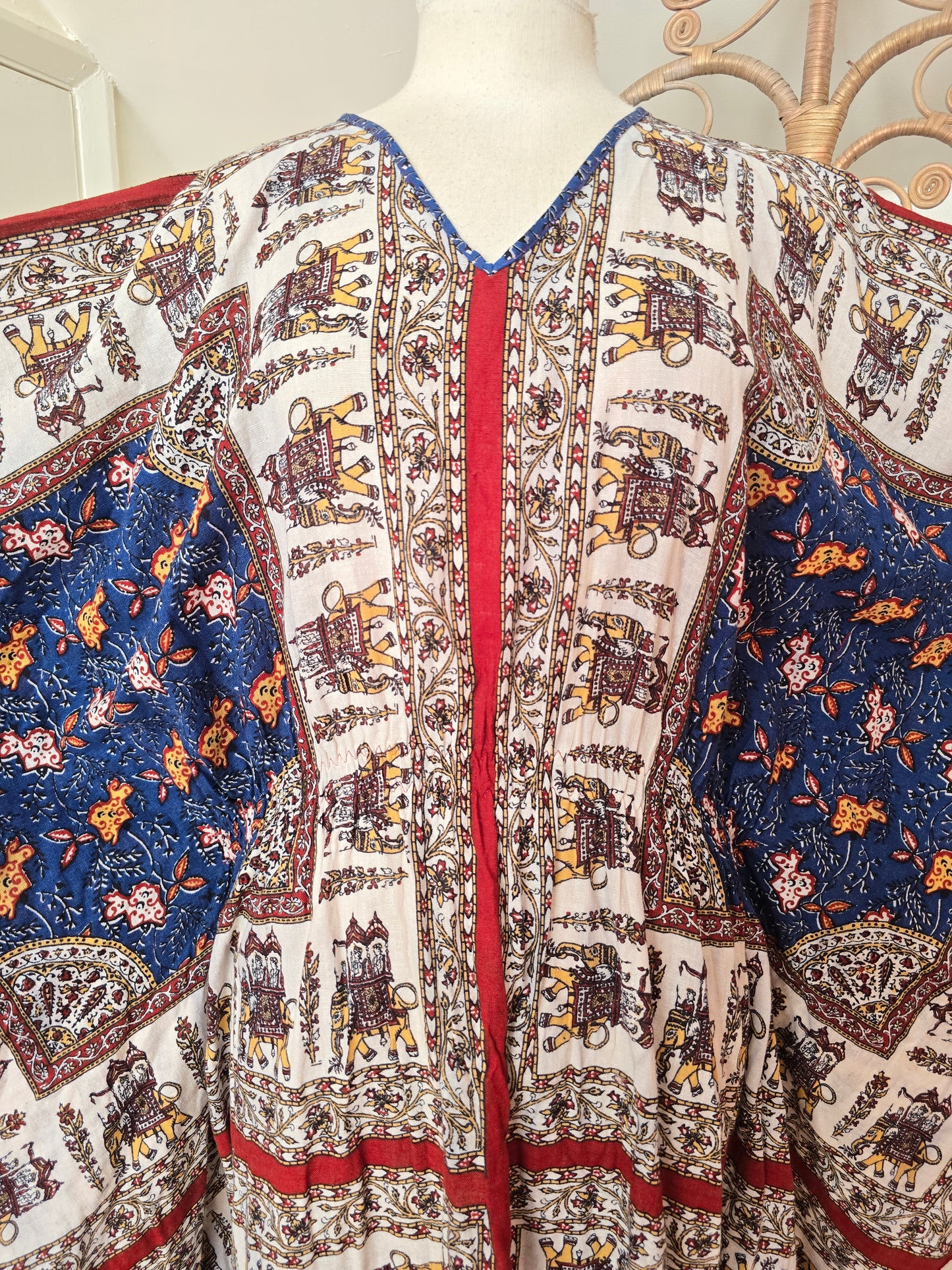 Vintage indian cotton kaftan dress