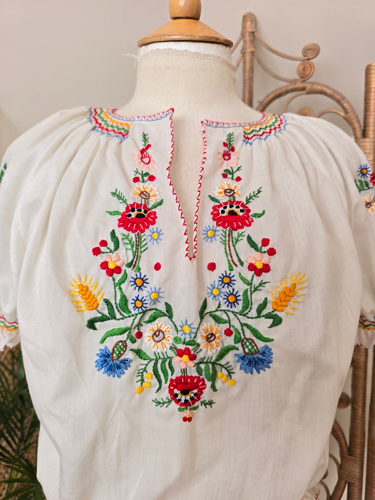 Vintage Hungarian embroidered blouse
