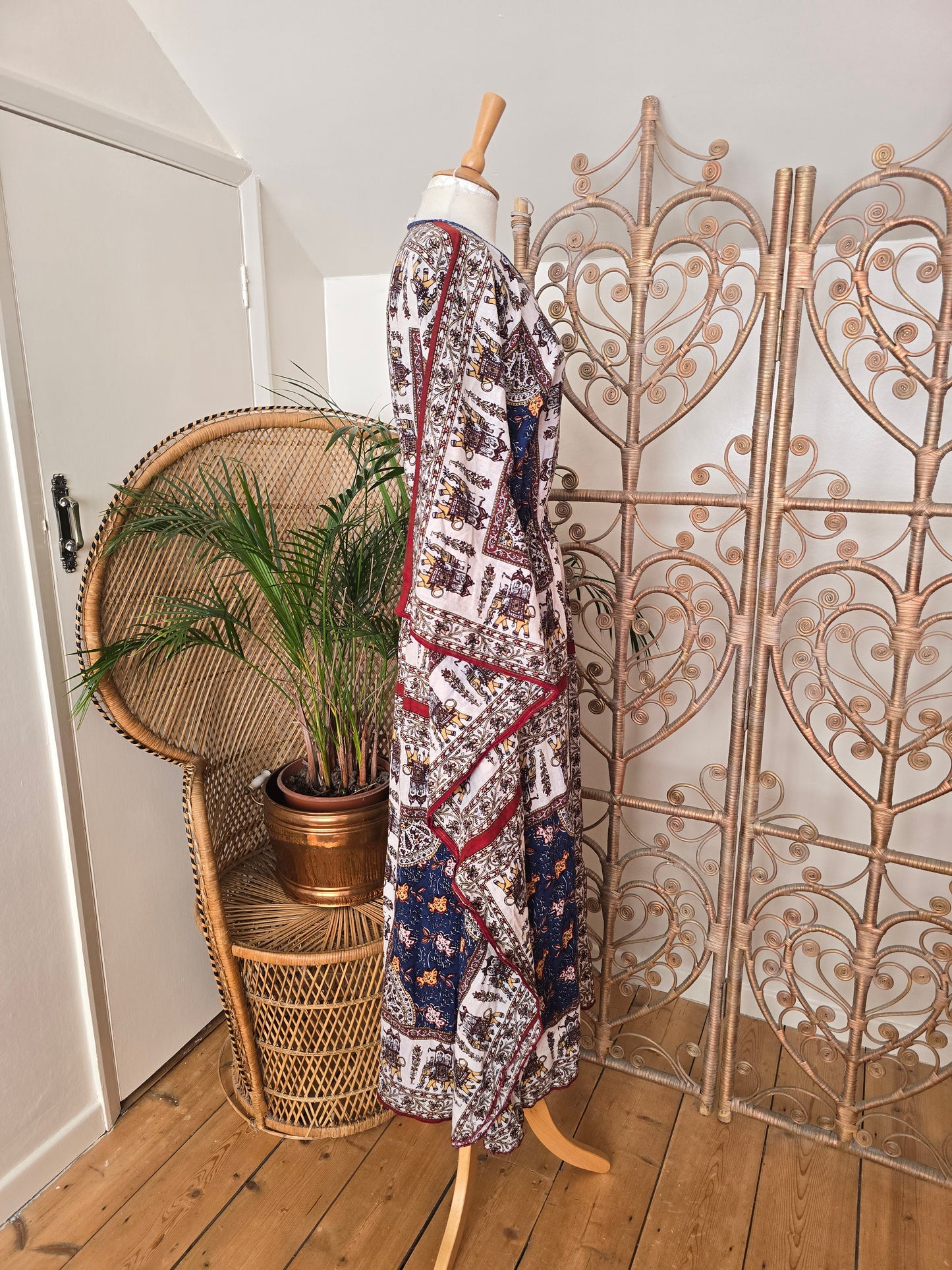 Vintage indian cotton kaftan dress