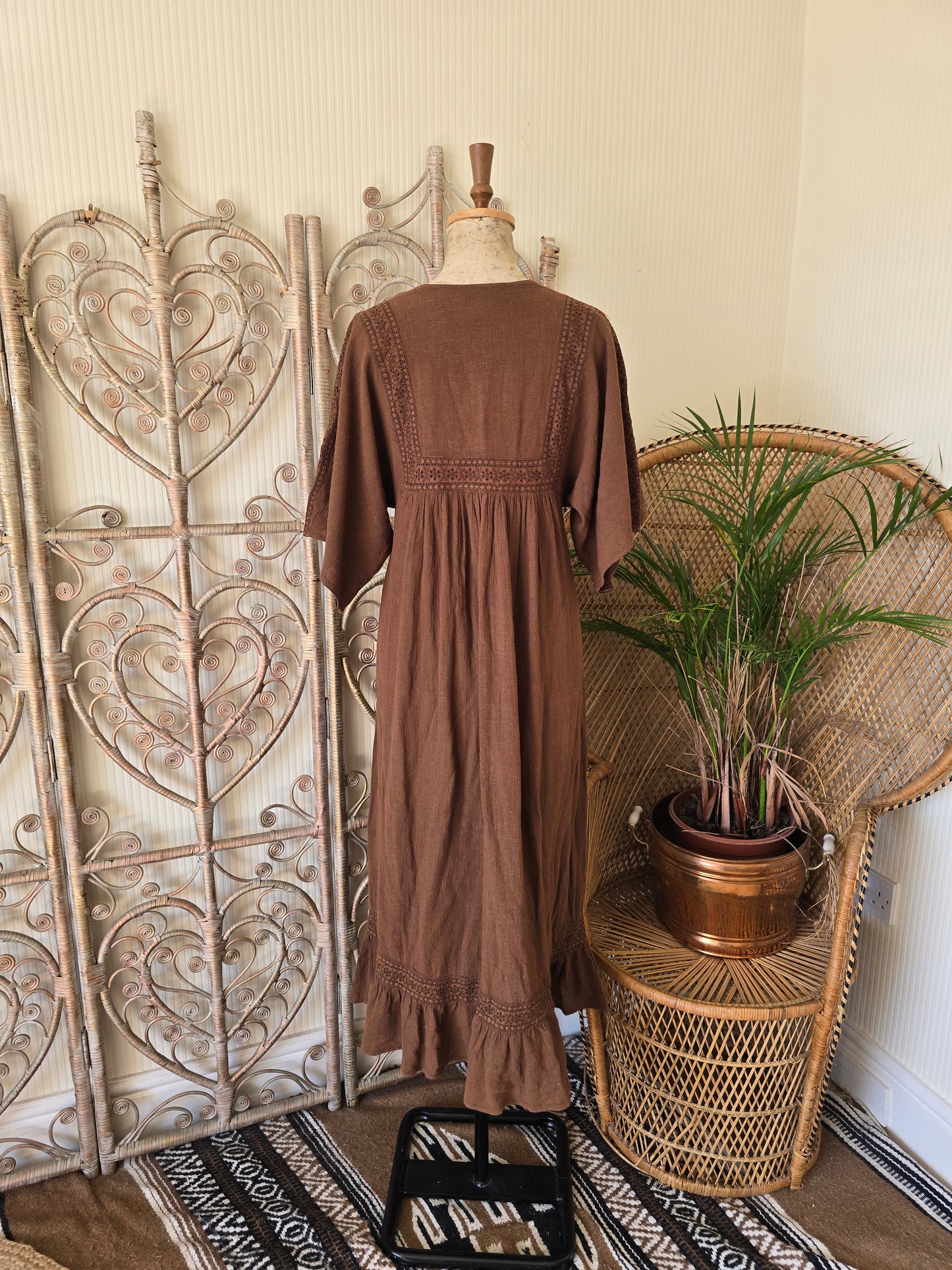 Vintage angel sleeves cheesecloth dress