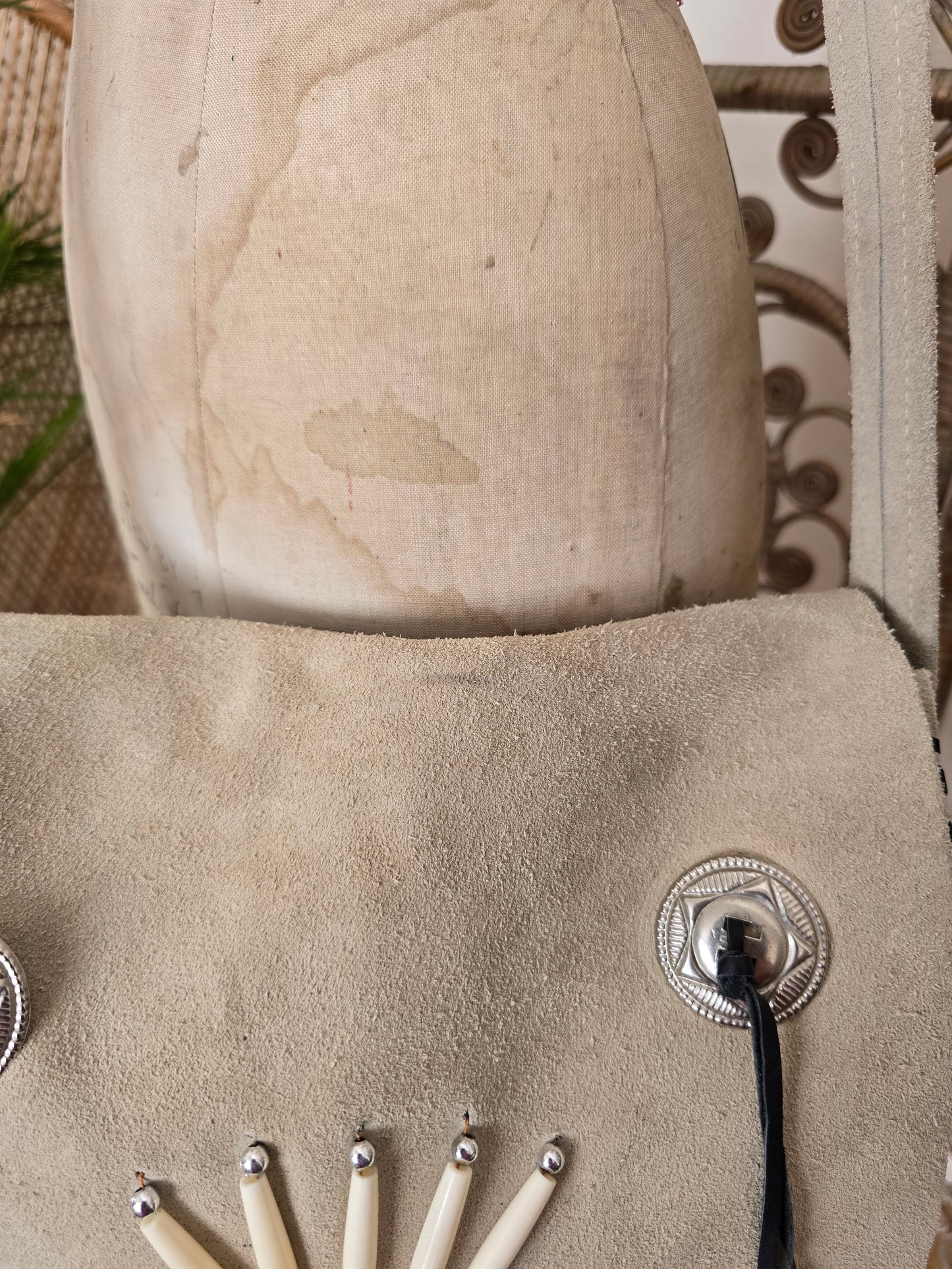 Vintage leather tassel bag