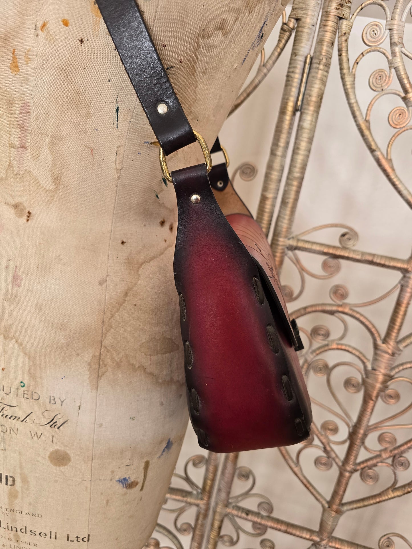 Vintage leather tooled bag