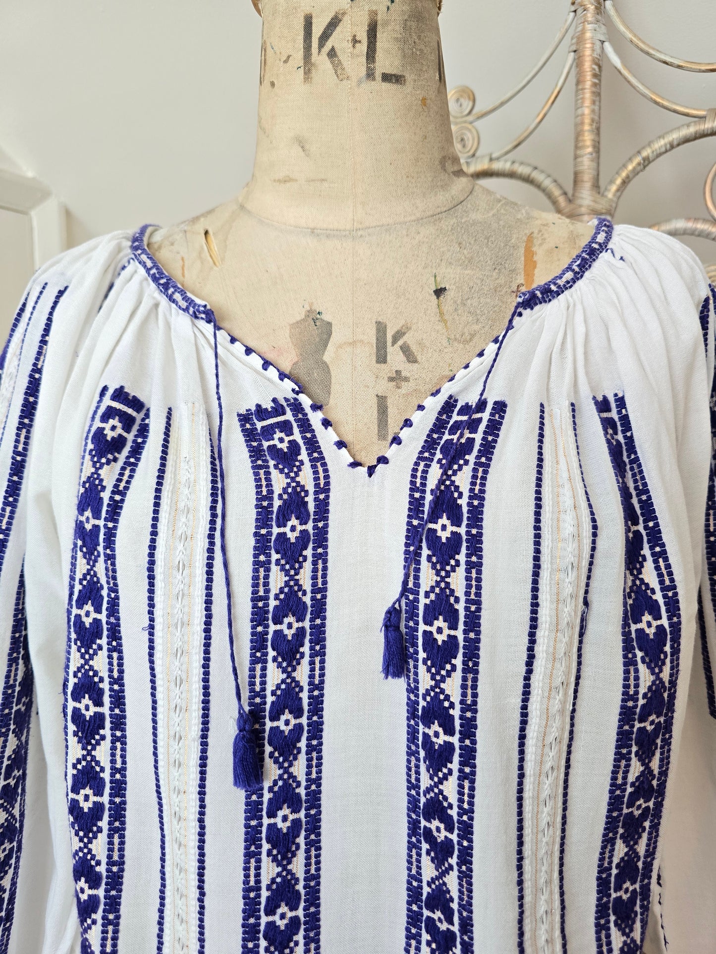 Vintage Romanian embroidered blouse