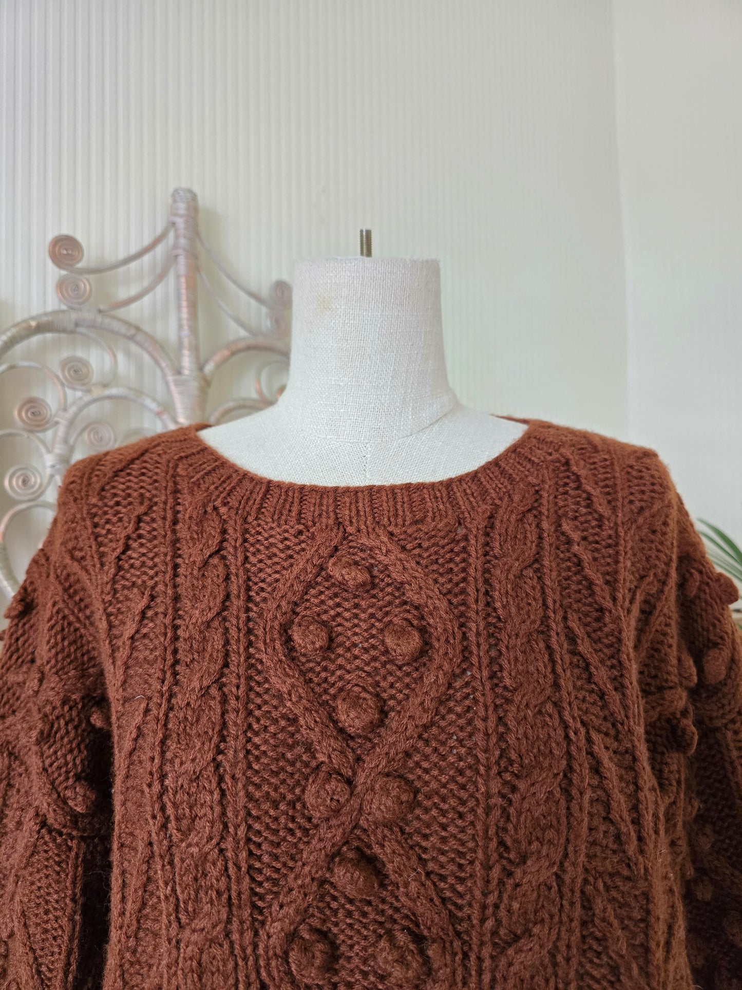 Vintage style cable knit jumper