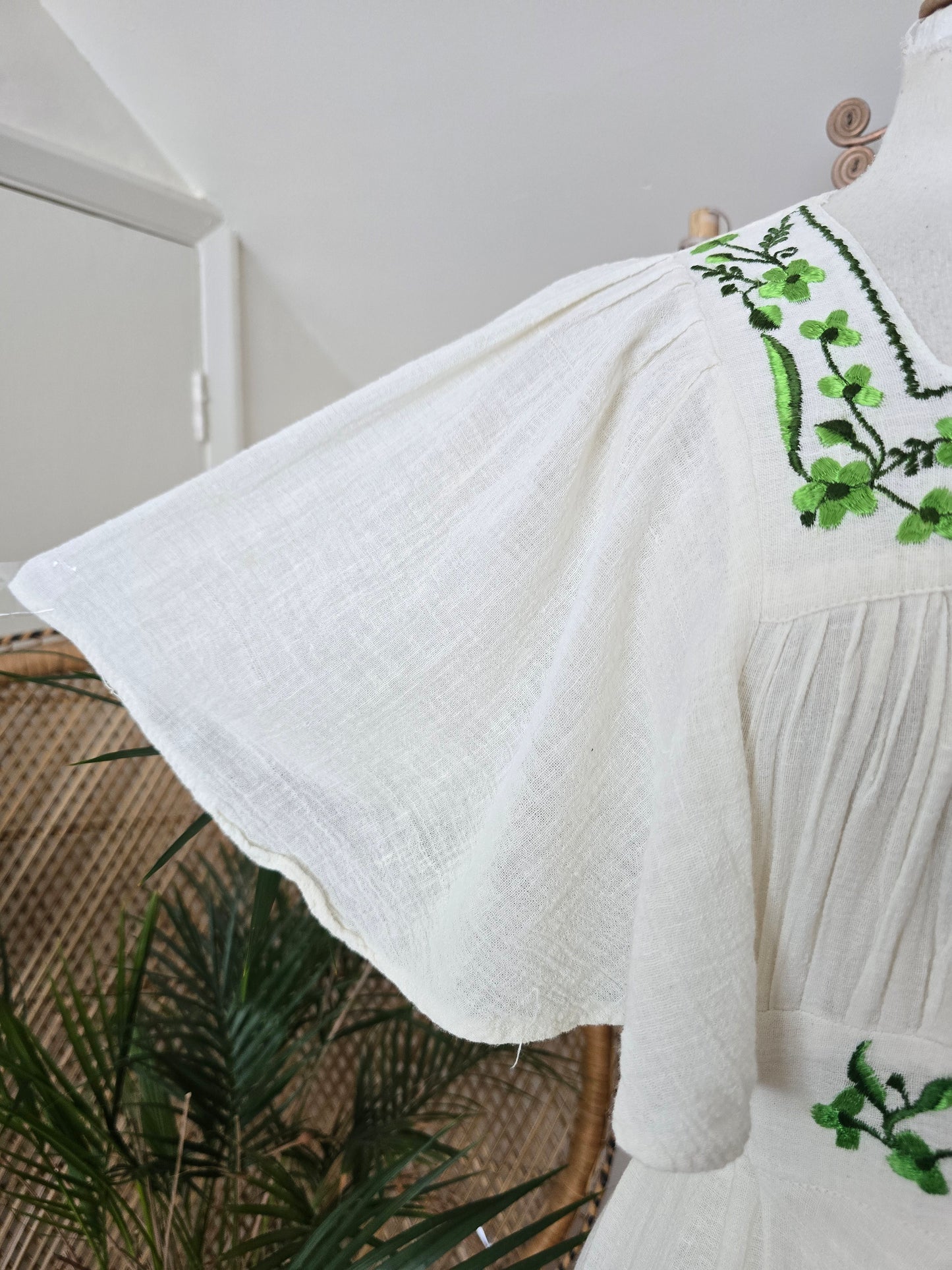 Vintage embroidered cheesecloth dress