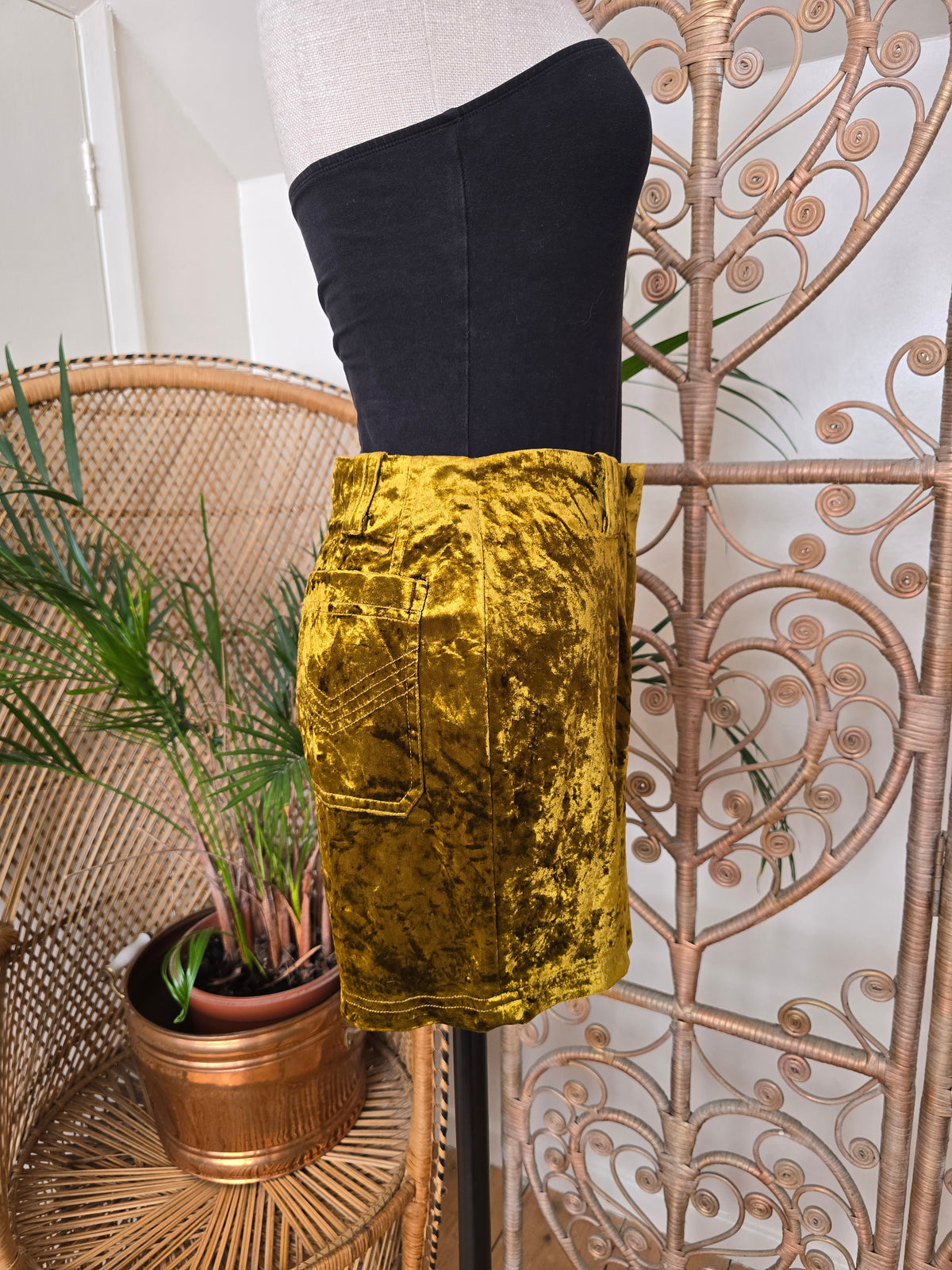Vintage crushed velvet shorts