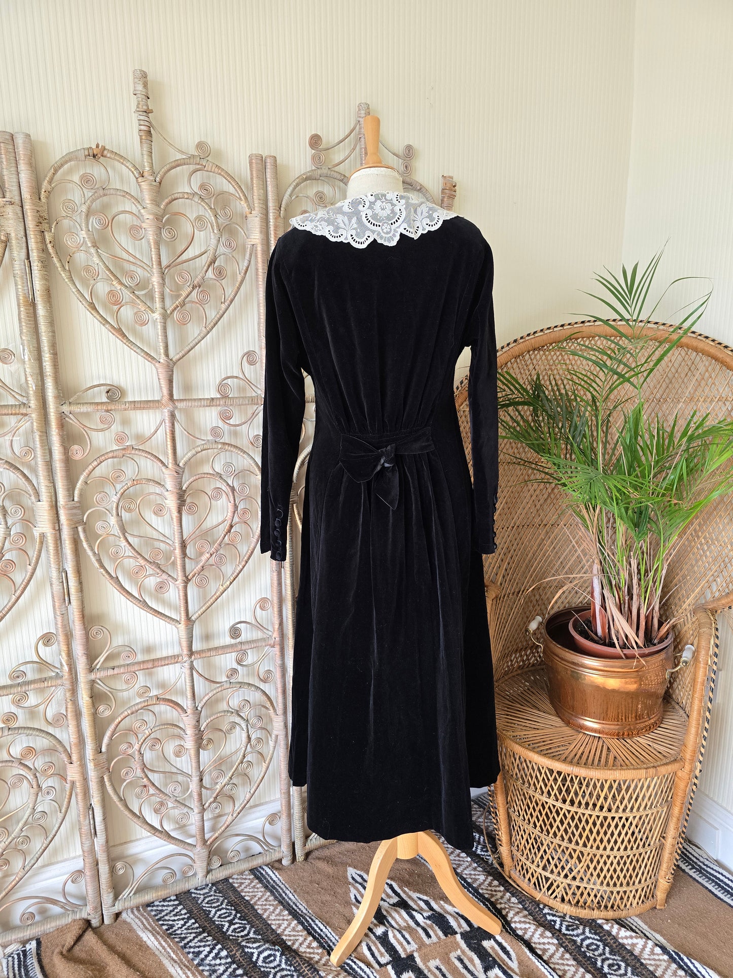 Vintage Laura Ashley prairie velvet dress