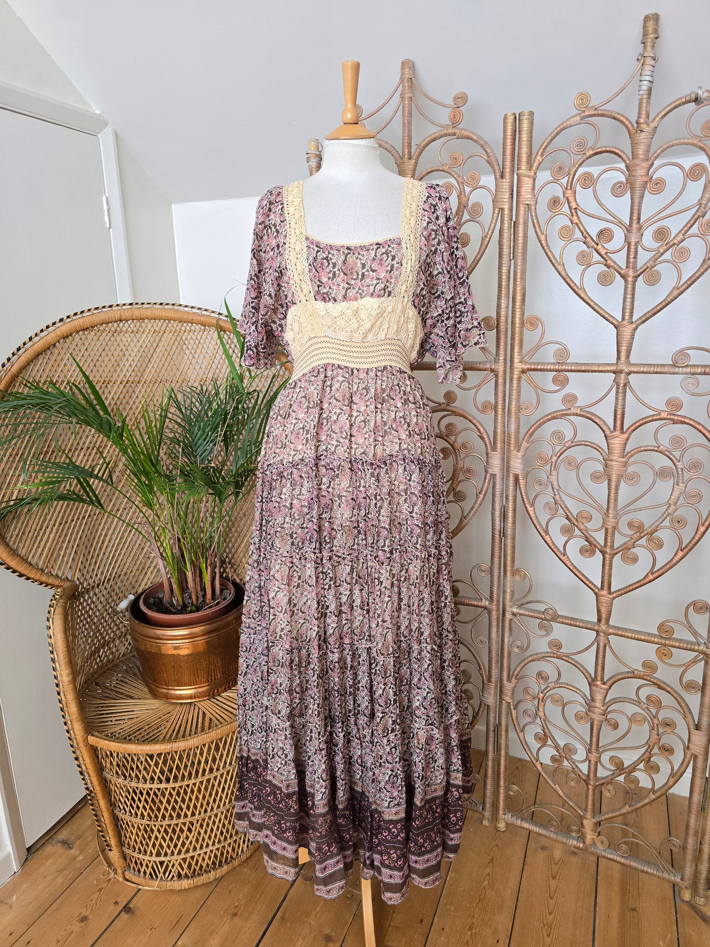 Vintage indian print maxi dress