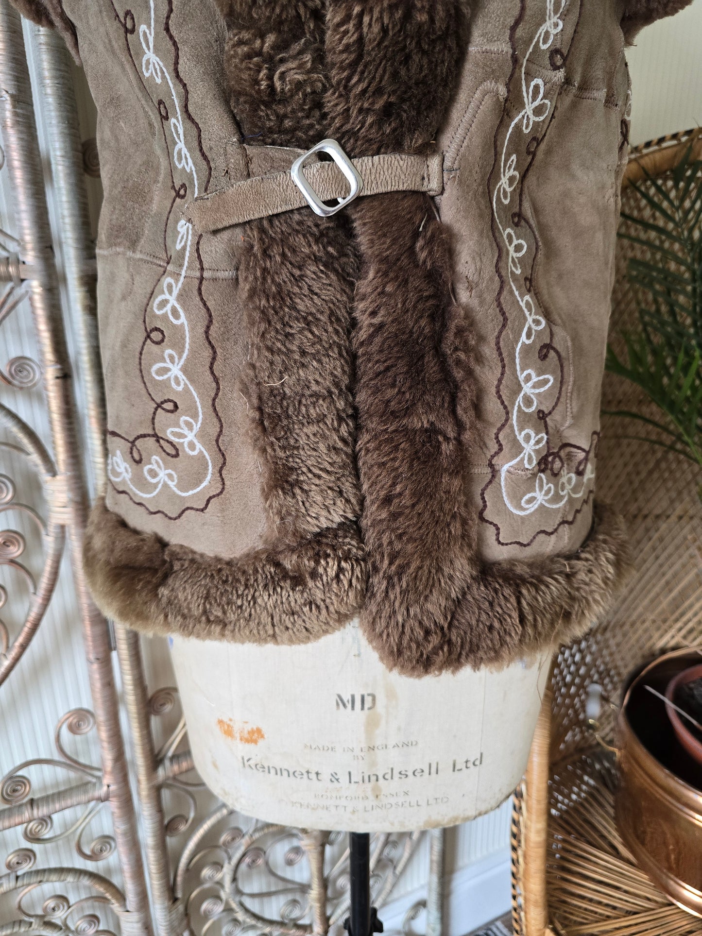 Vintage sheepskin waistcoat