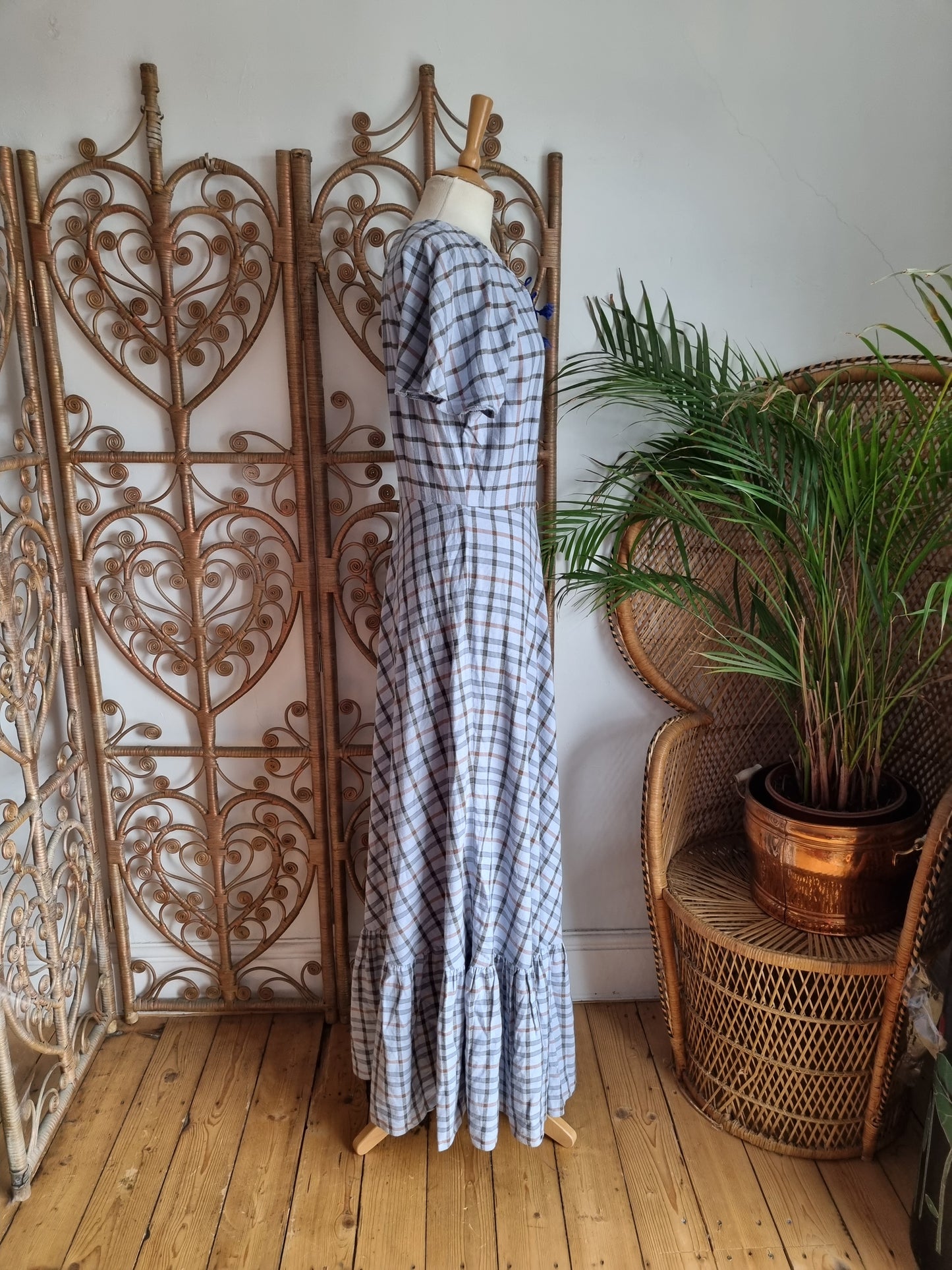 Vintage brushed cotton maxi dress M/S