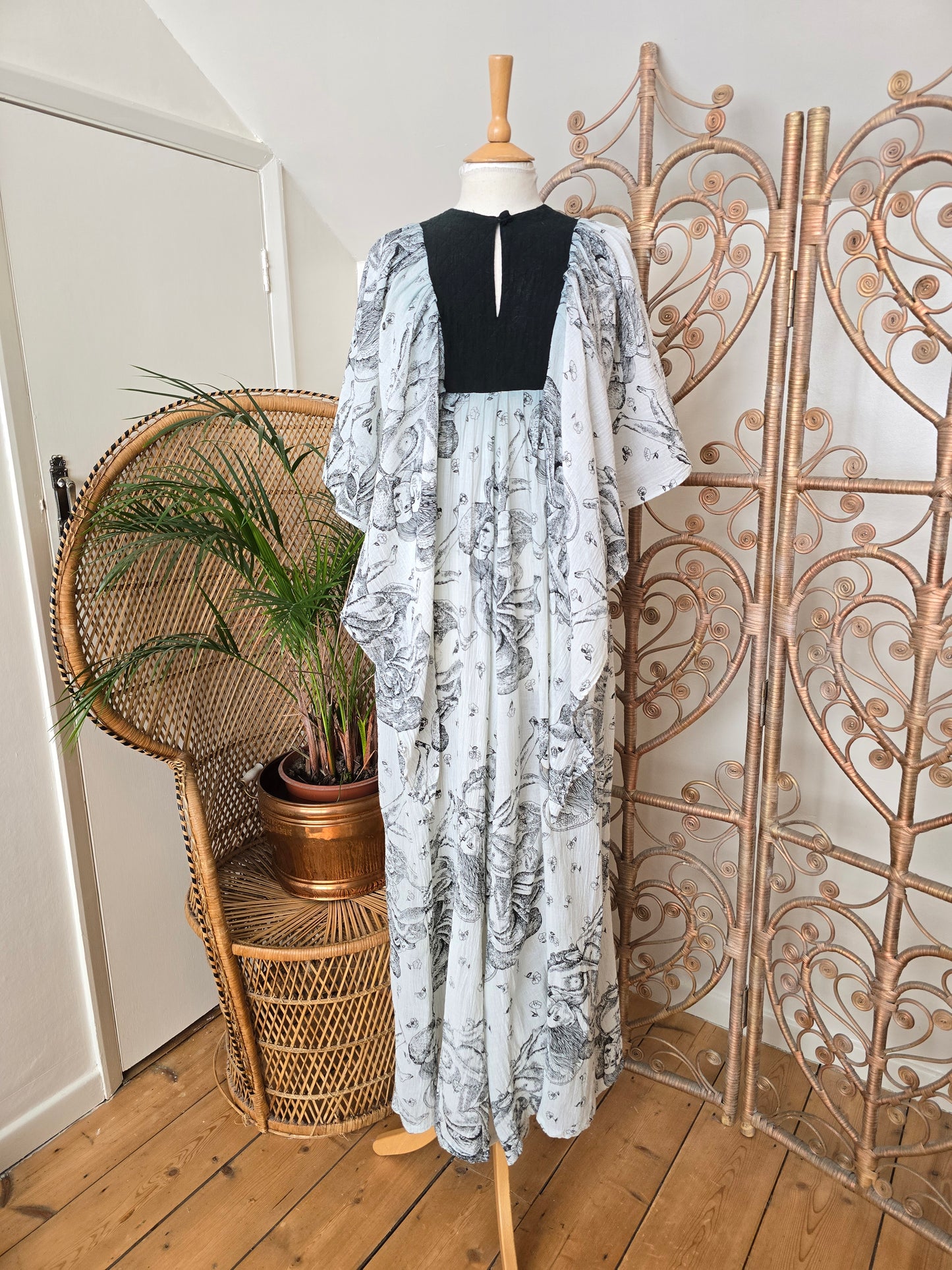 Vintage Ayesha Davar Indian cotton maxi dress