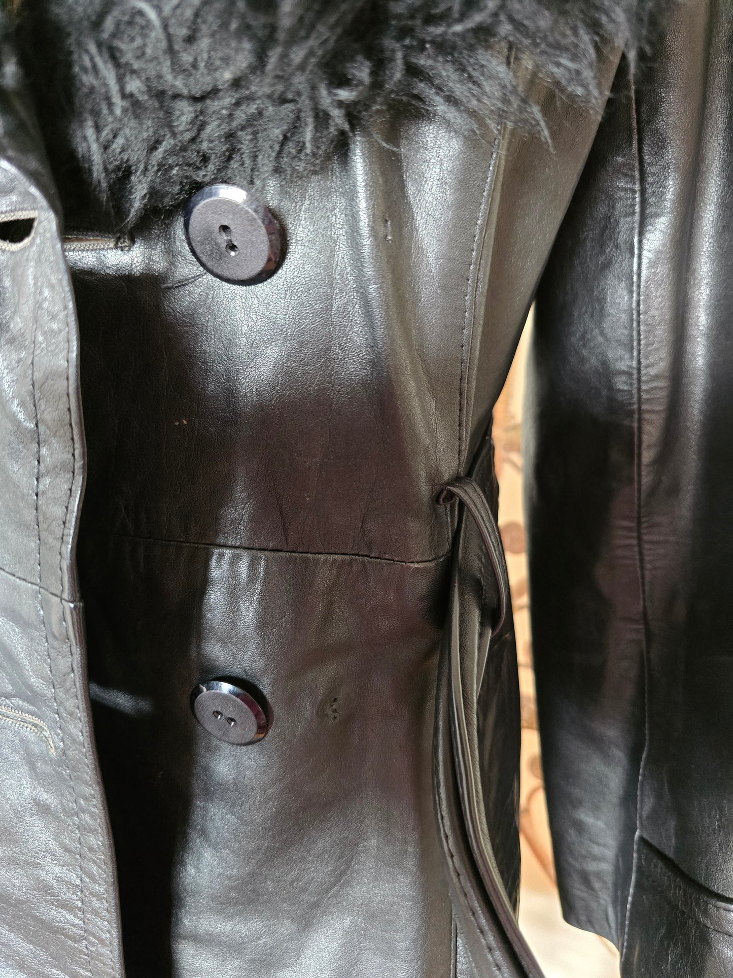 Vintage leather 70s coat