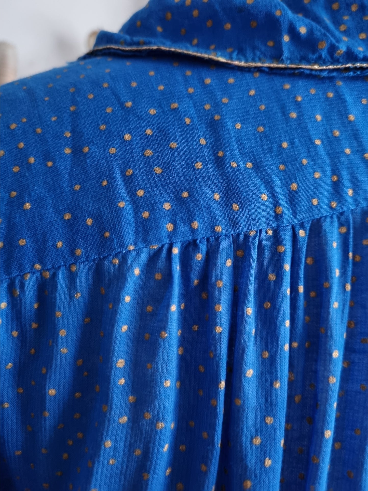 Vintage blue Ayesha Davar Indian 70s dress M