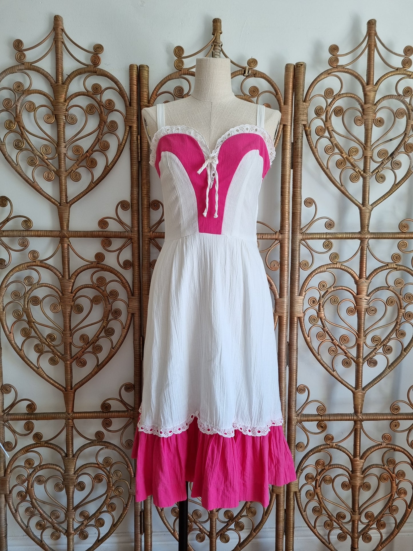 Vintage cheesecloth 70s dress S