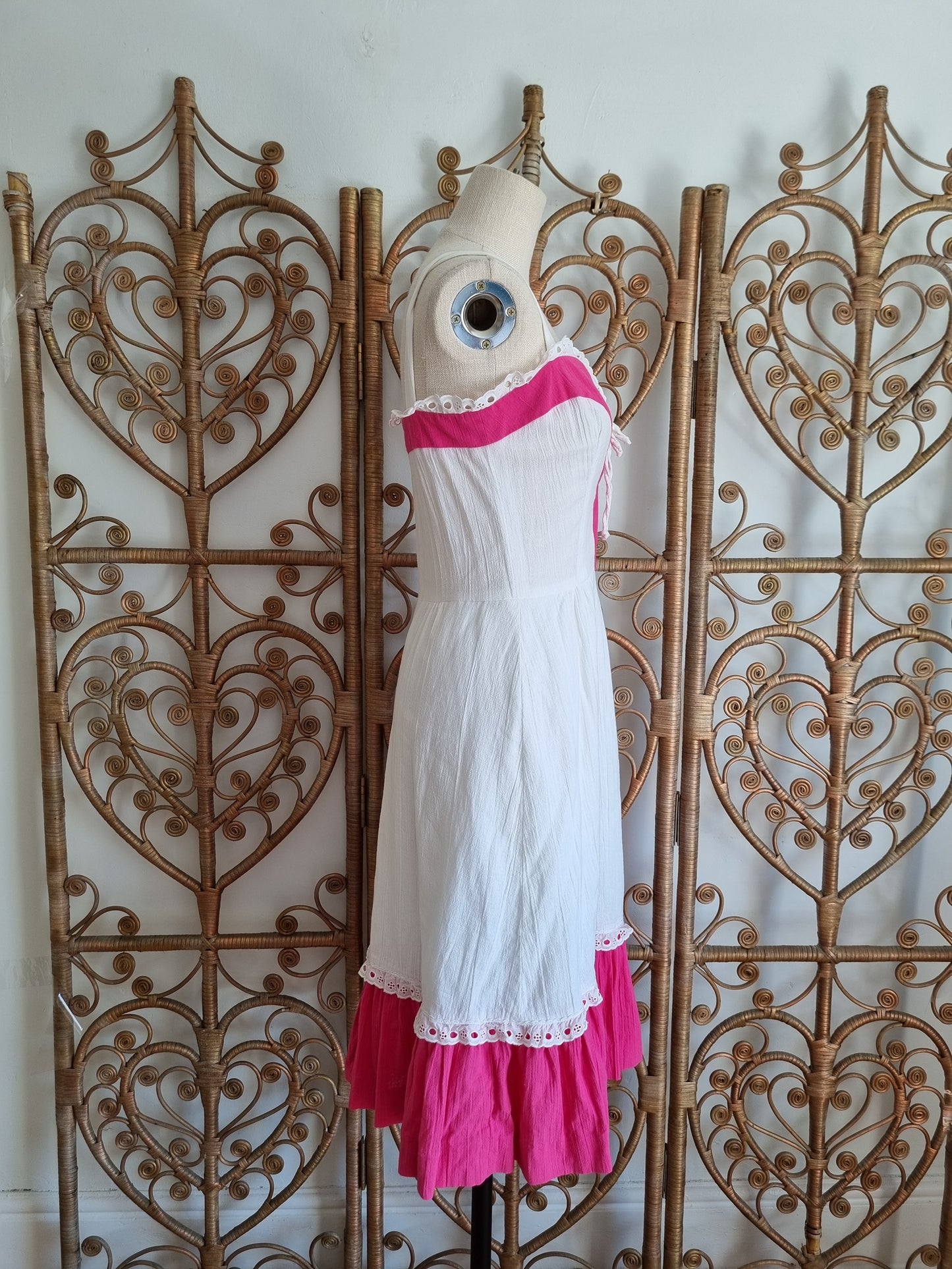 Vintage cheesecloth 70s dress S