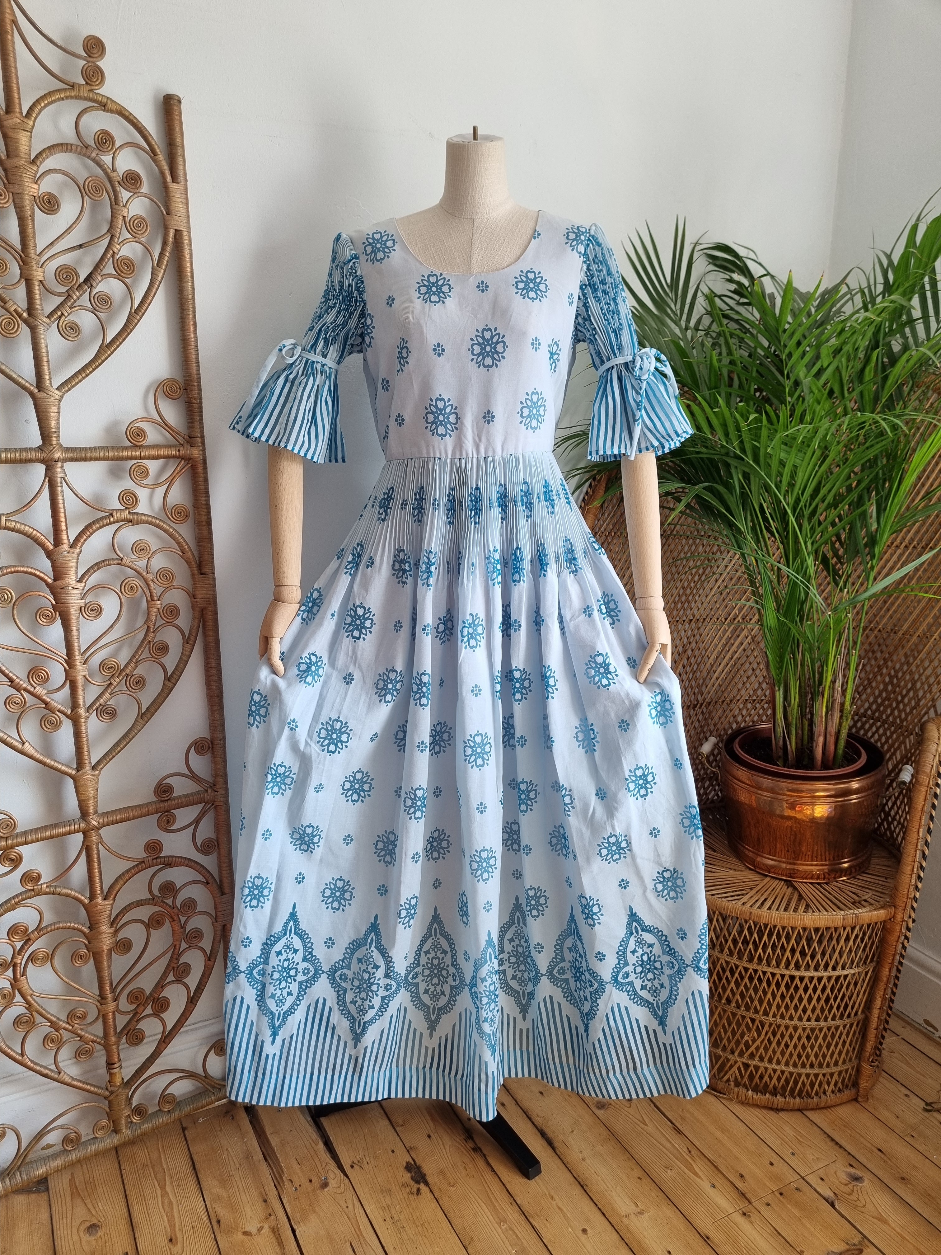 Vintage cotton hot sale maxi dress