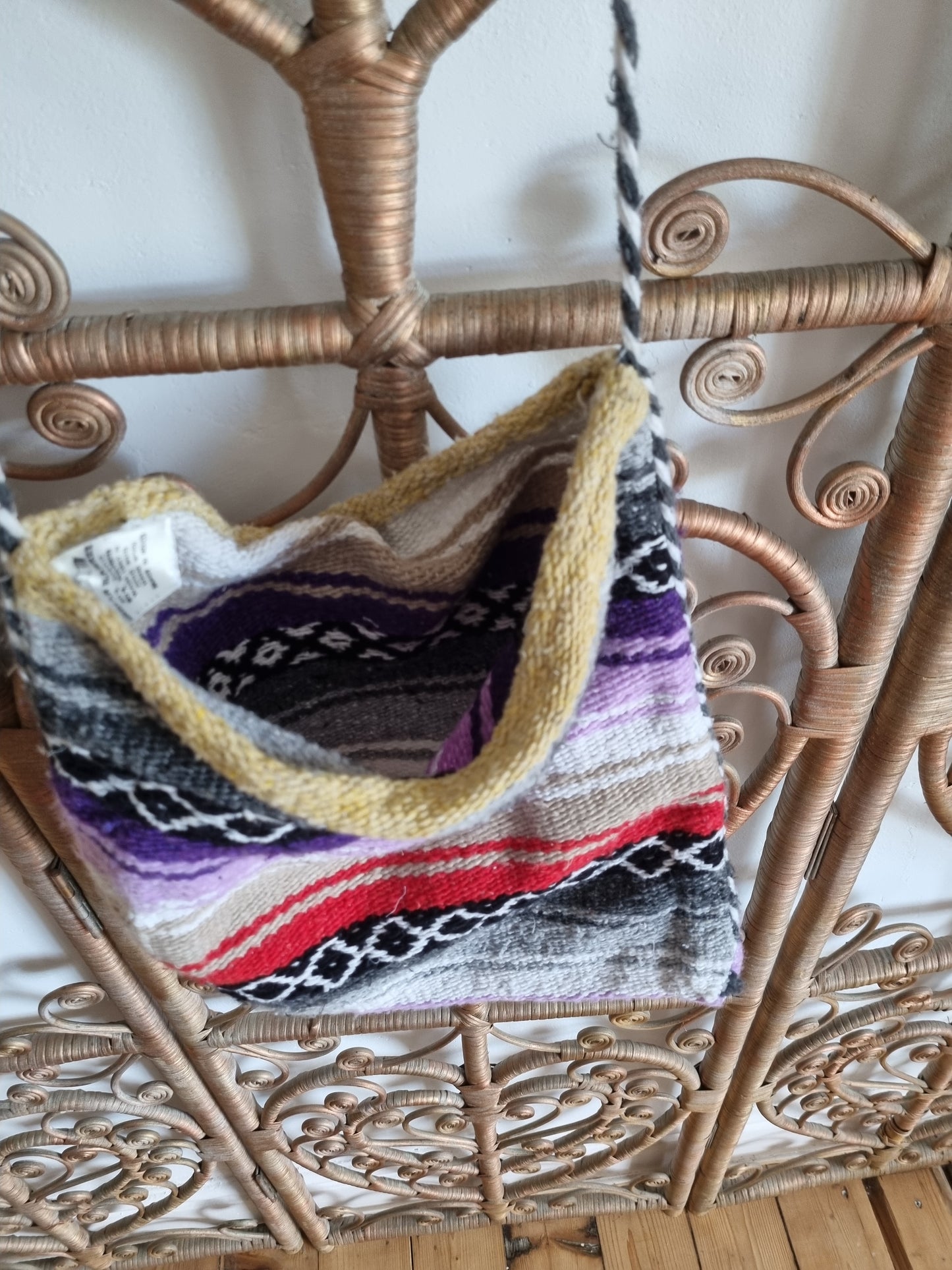 Vintage mexican blanket bag