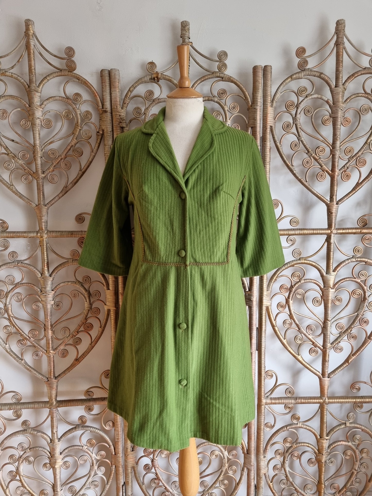 Vintage 60s velour cord dress M