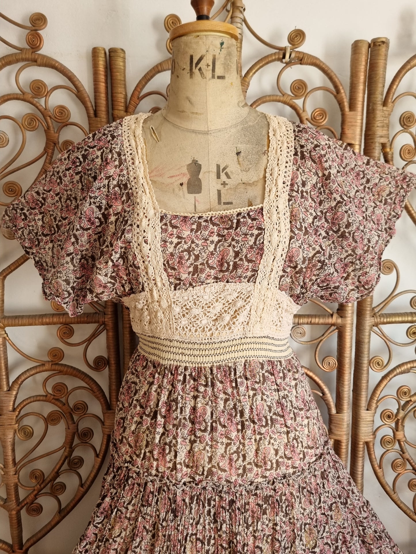 Vintage Indian cotton maxi dress