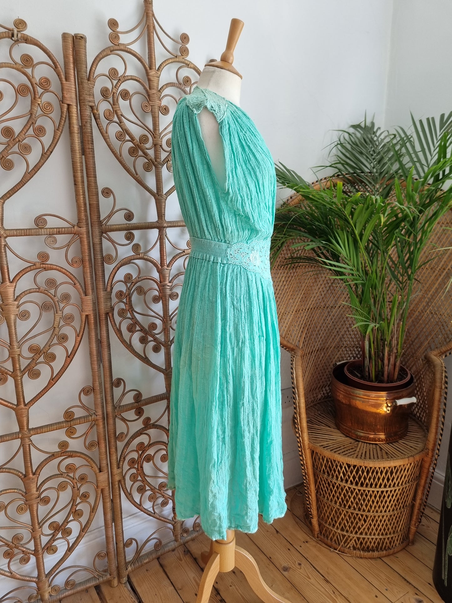 Vintage cheesecloth dress M
