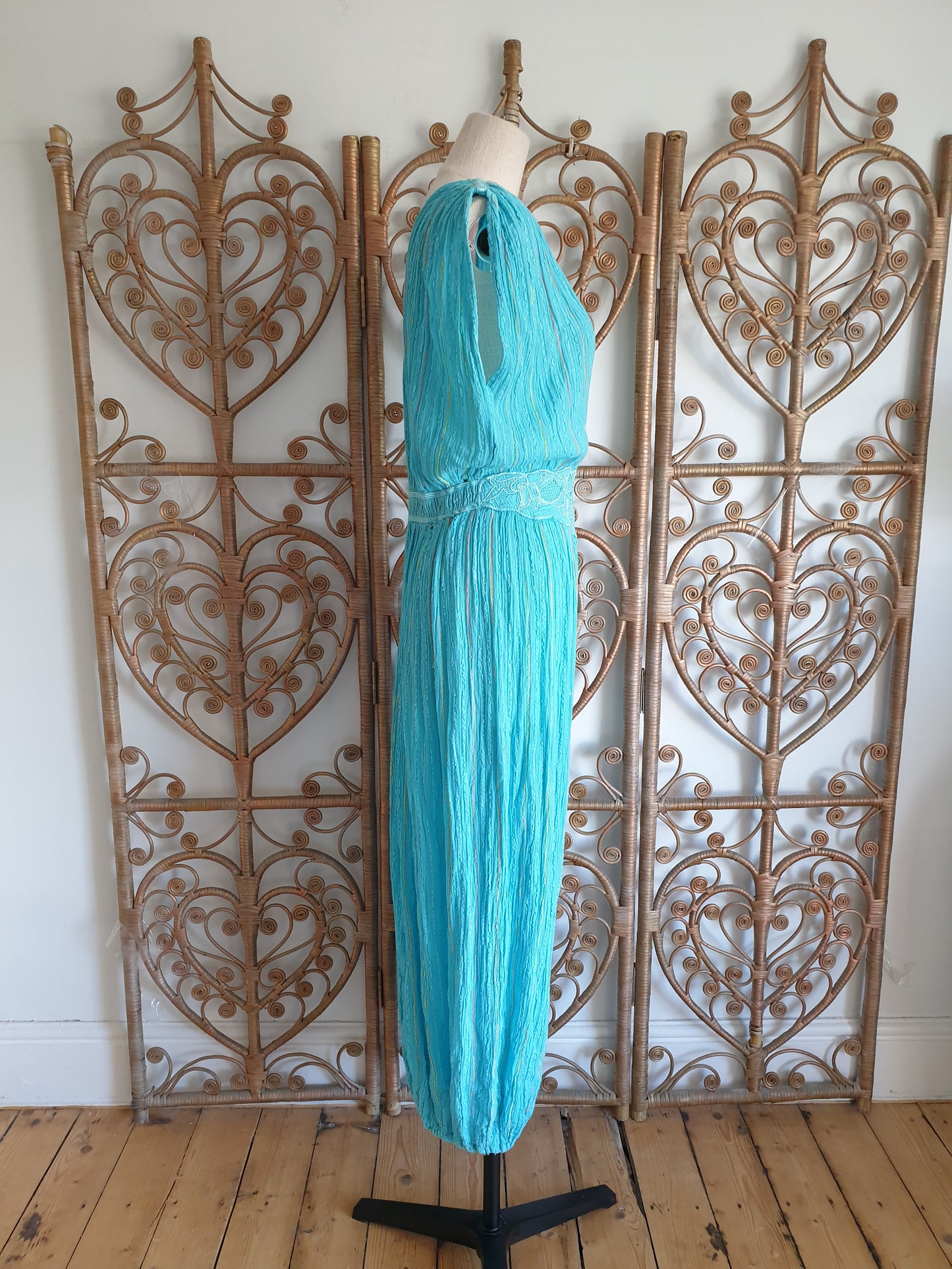 Vintage cheesecloth indian jumpsuit M