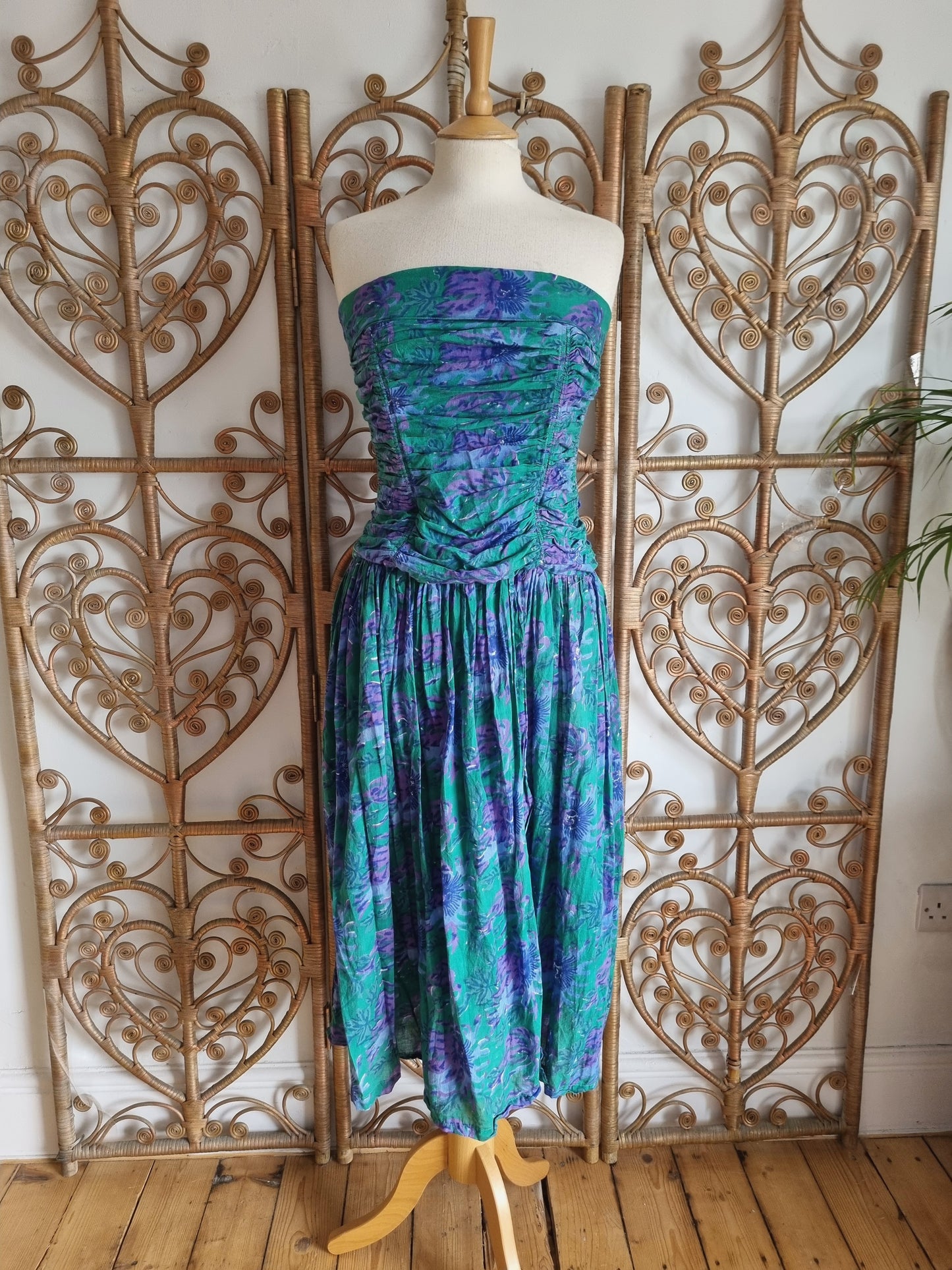 Vintage Anokhi 80s midi dress S