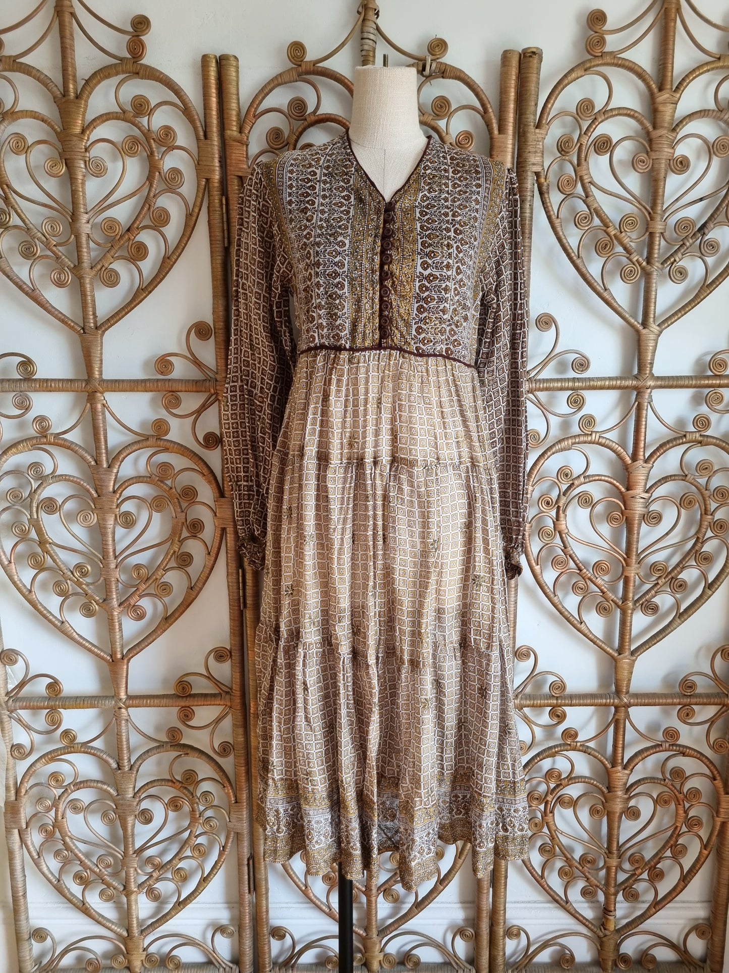 Vintage The Vogue by Rockford Indian cotton dress S
