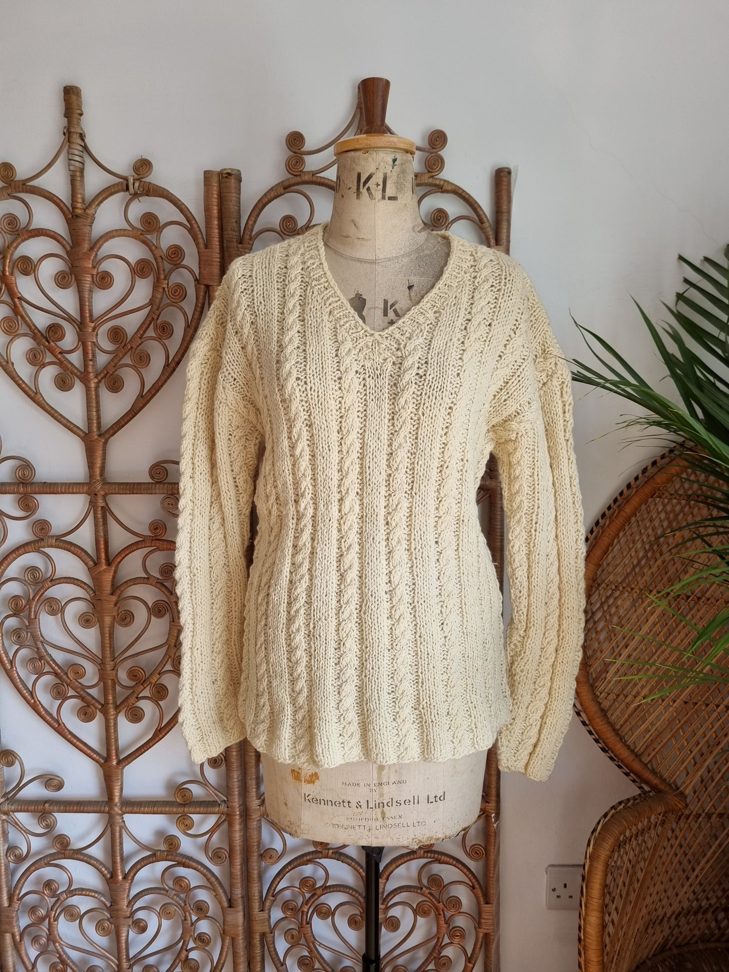 Vintage cable knitted wool jumper