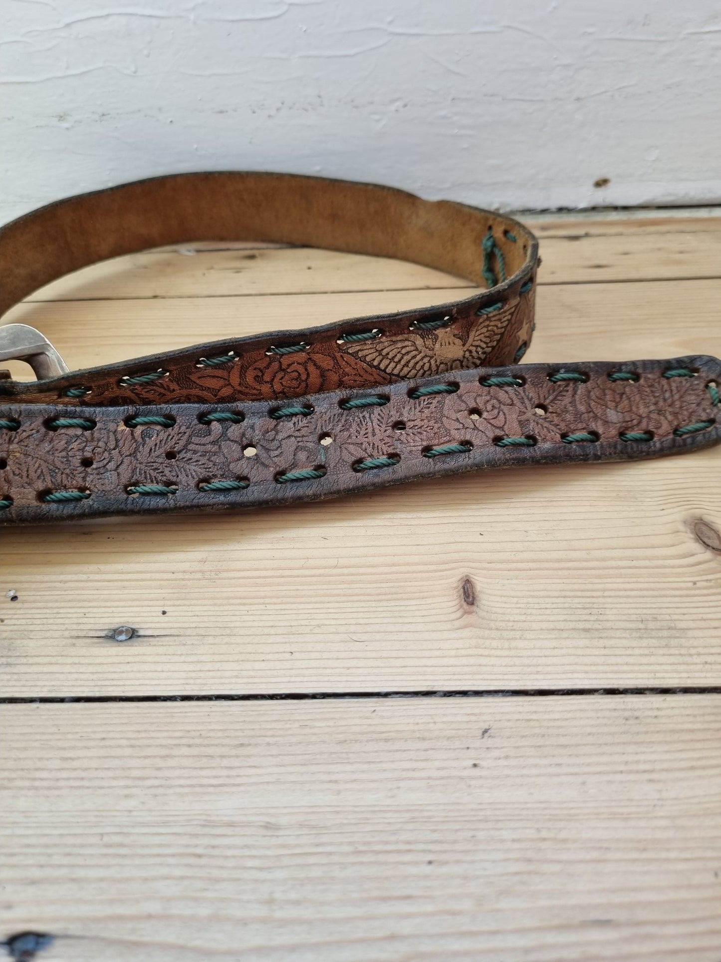 Vintage America leather belt 29"-38"