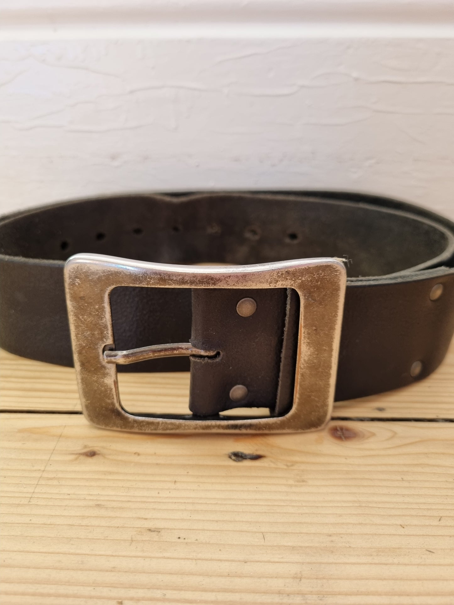 Vintage black leather belt