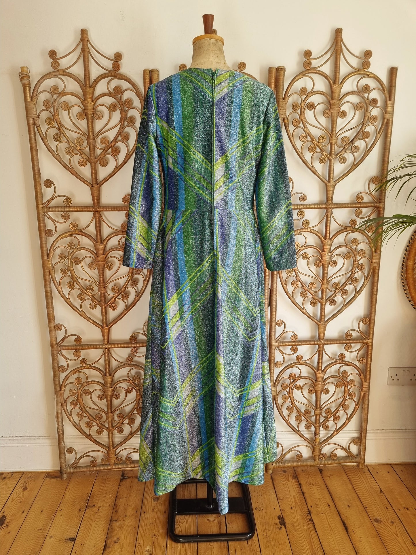 Vintage green Vera Mont Metallic dress M