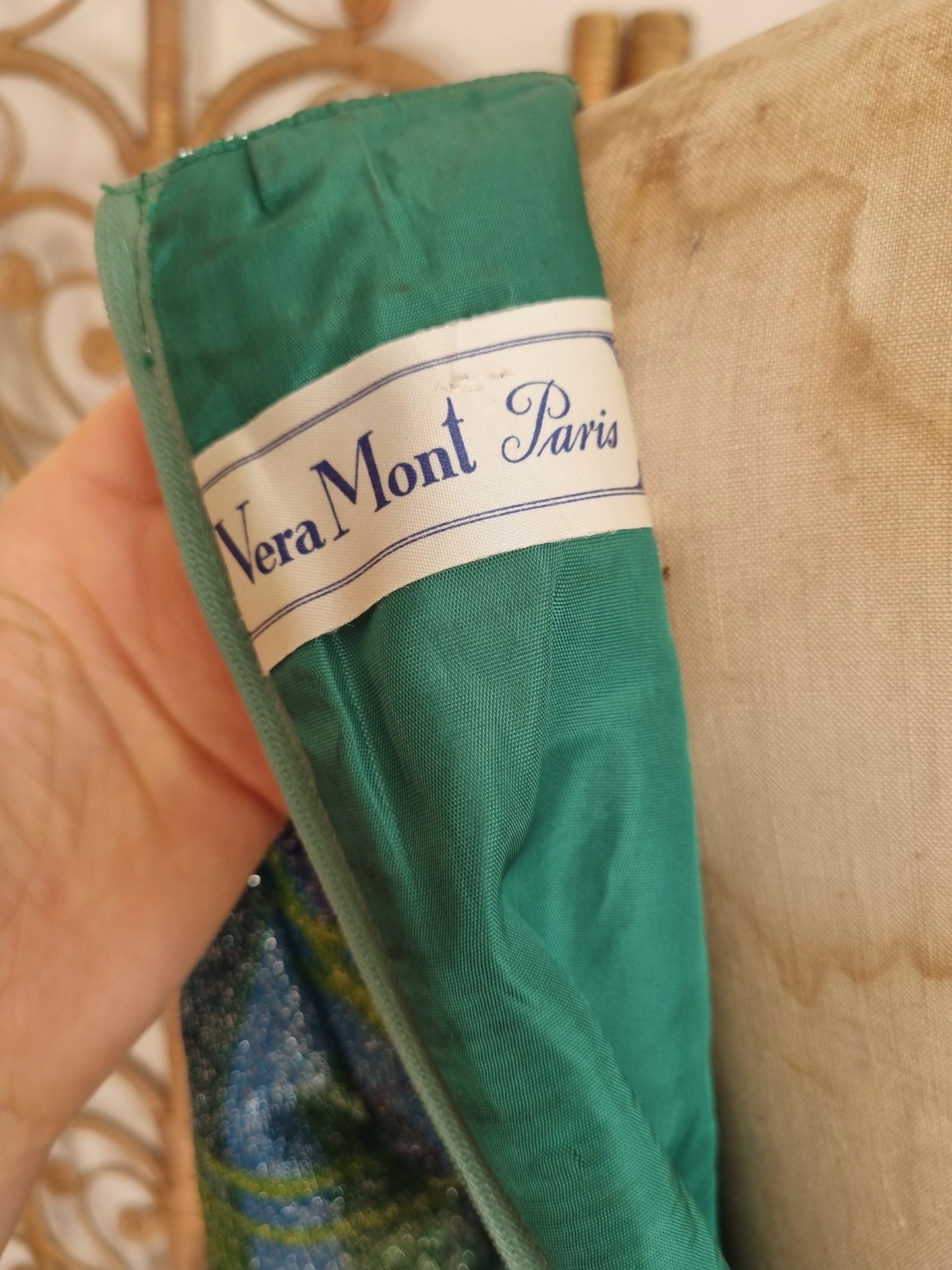 Vintage green Vera Mont Metallic dress M