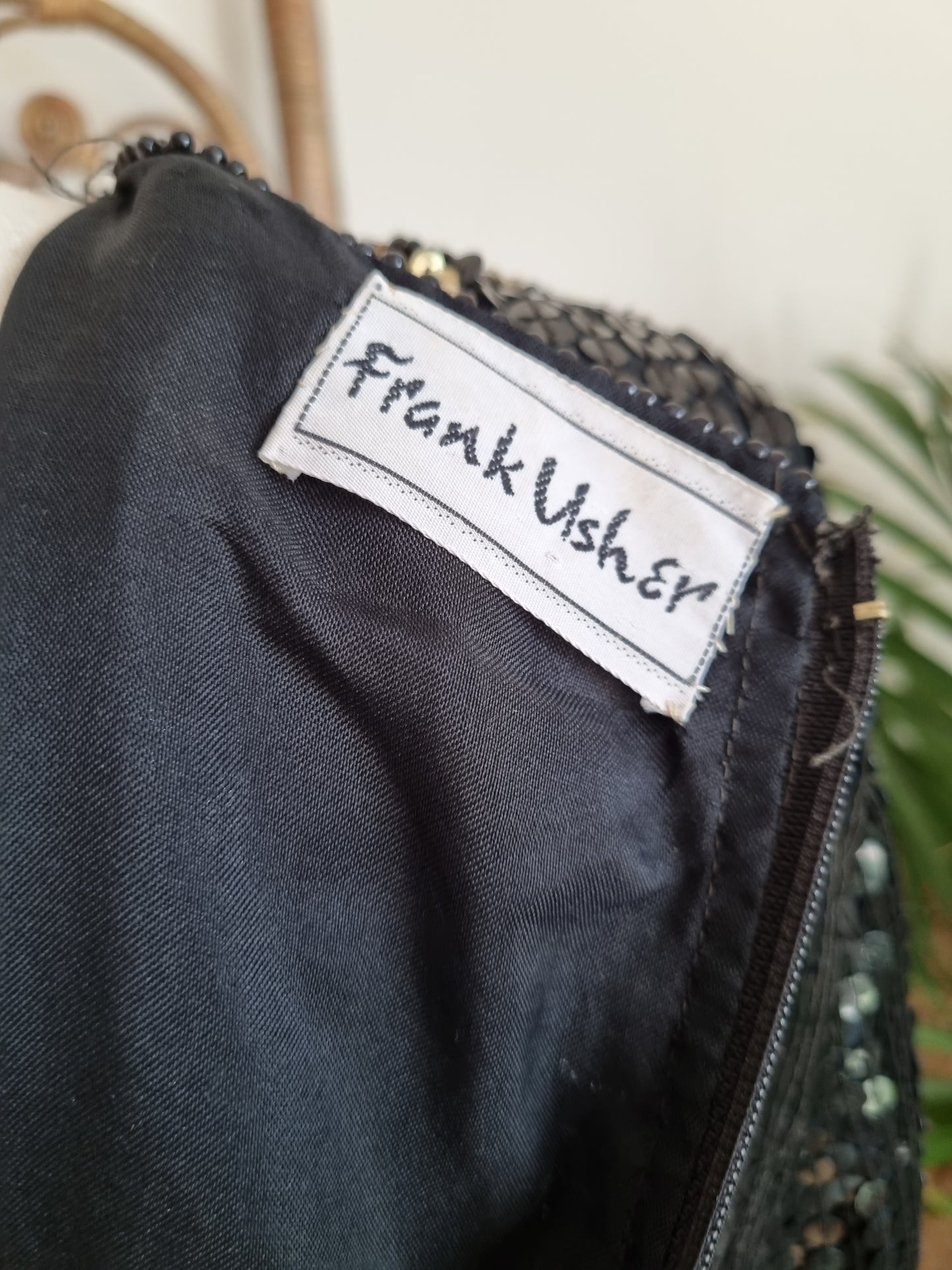 Vintage Frank Usher sequinned silk 80s blouse