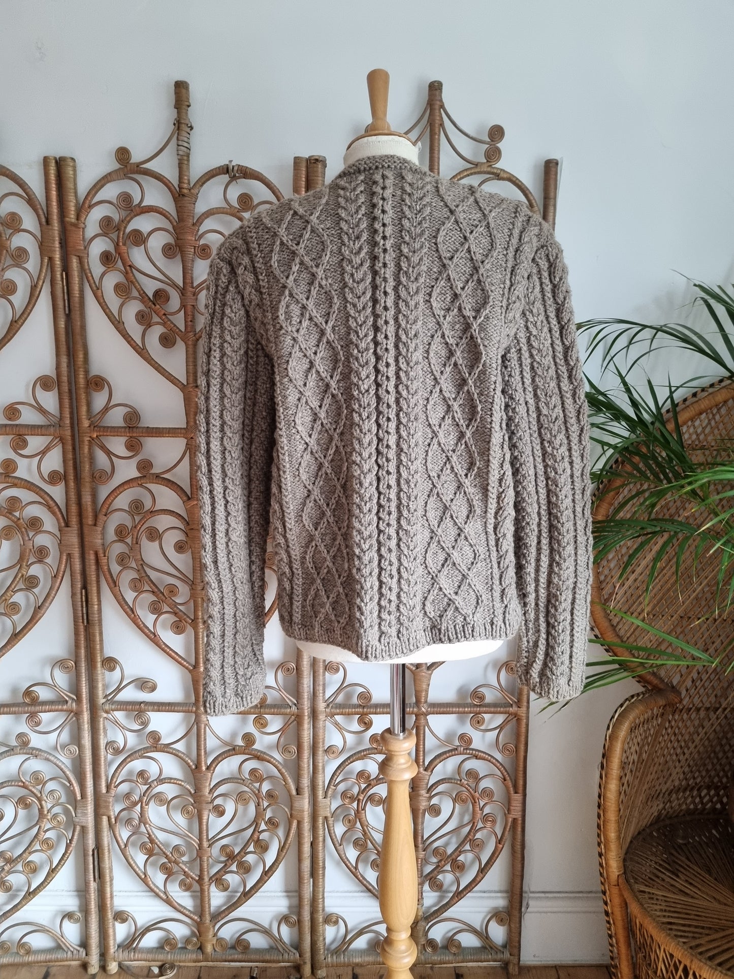 Vintage cable wool cardigan M L