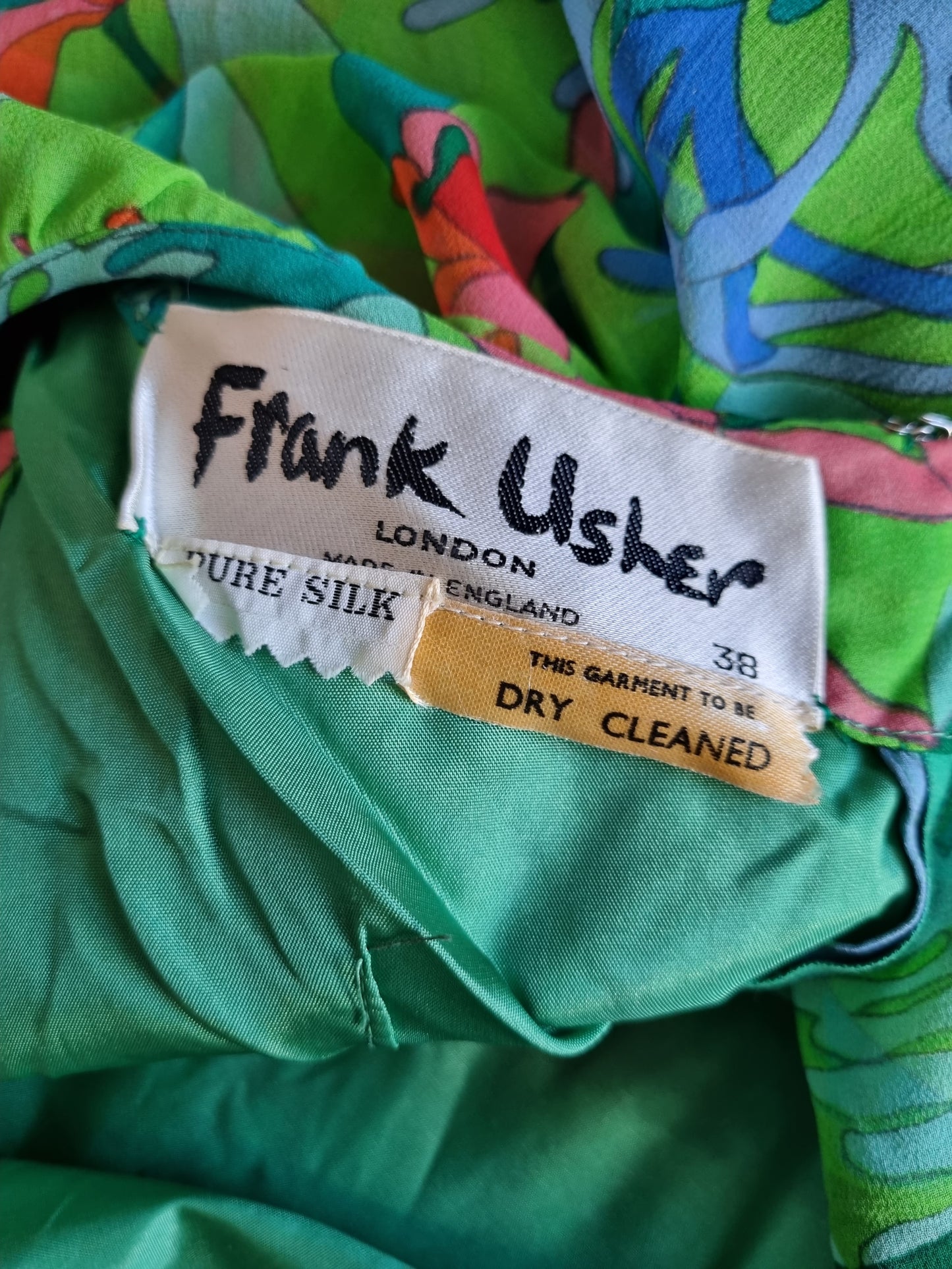 Vintage Frank usher silk 60s dress S/M