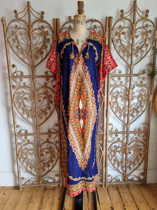 Vintage kaftan 70s dashiki dress