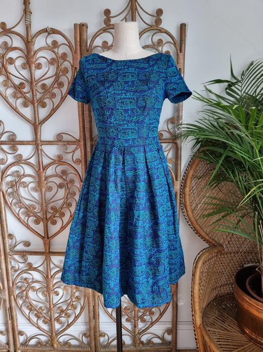 Vintage tapestry 50s dress XS