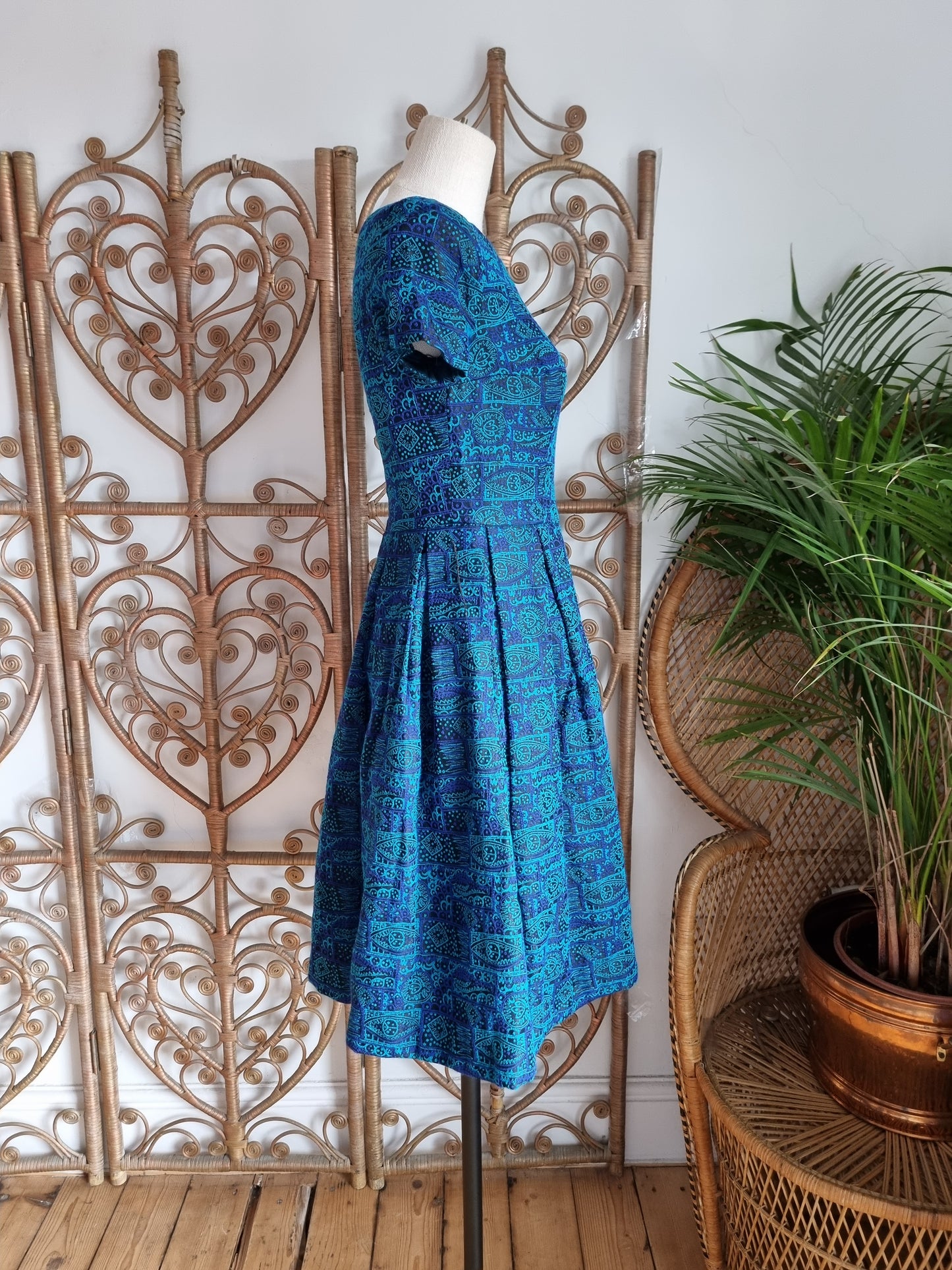Vintage tapestry 50s dress XS