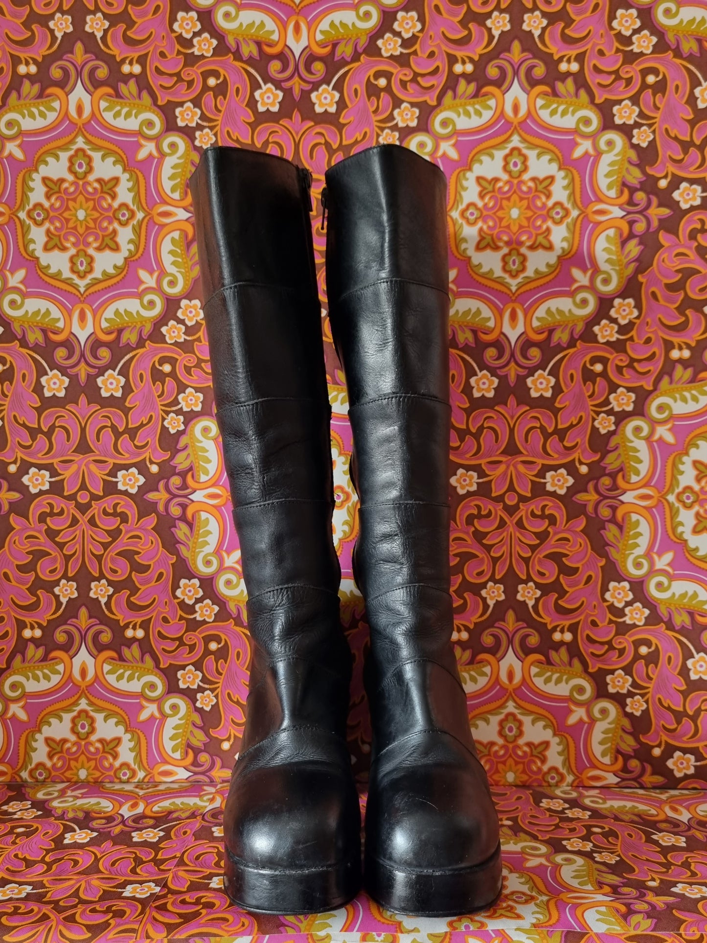 Vintage faith 90s platform leather boots uk size 6 Eur 39 us 8