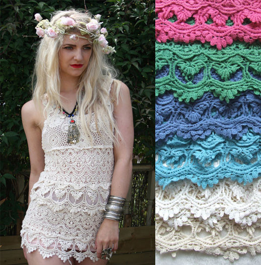 Crochet Floral Dress Colour Selection