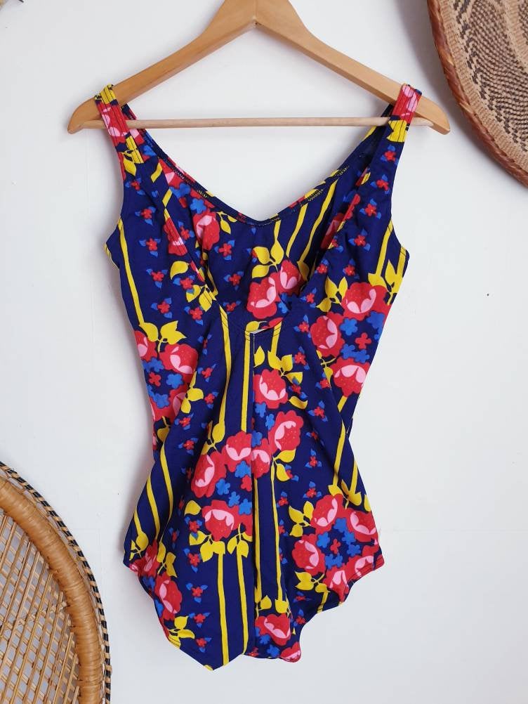 Vintage blue psychedelic swimsuit  M